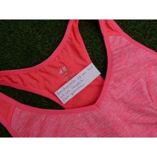 H&M roze sporttop maat L als nieuw Nu 5 euro !!