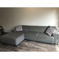 Bank met chaise longue grijs