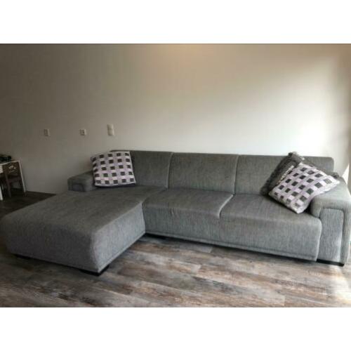 Bank met chaise longue grijs