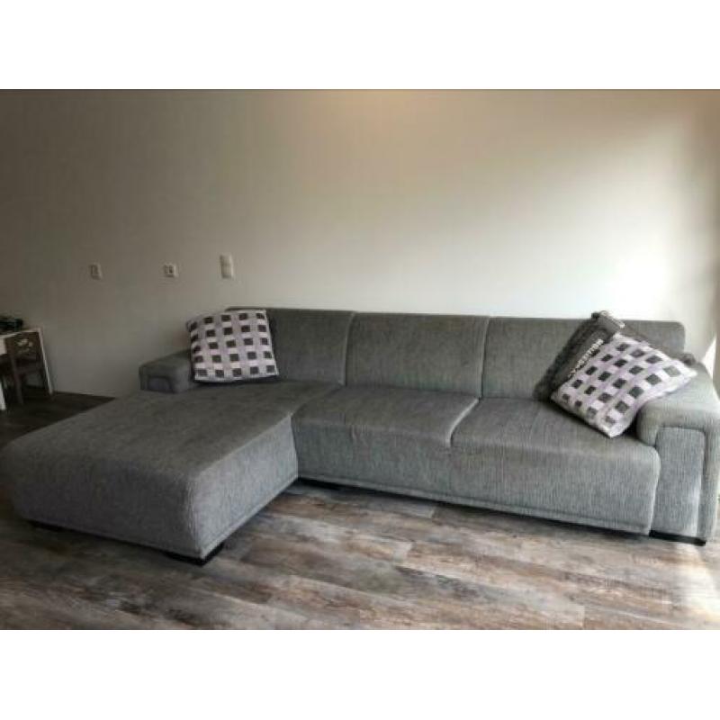 Bank met chaise longue grijs