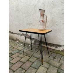 Vintage design jaren 50 hairpin bijzettafel, plantentafel