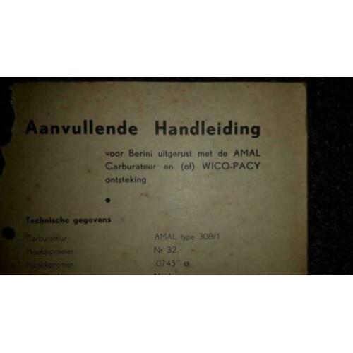 Aanvullende handleiding Berini met AMAL carb