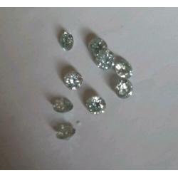 Moissanite ijsblauw 9 stuks samen 2, 90 krt