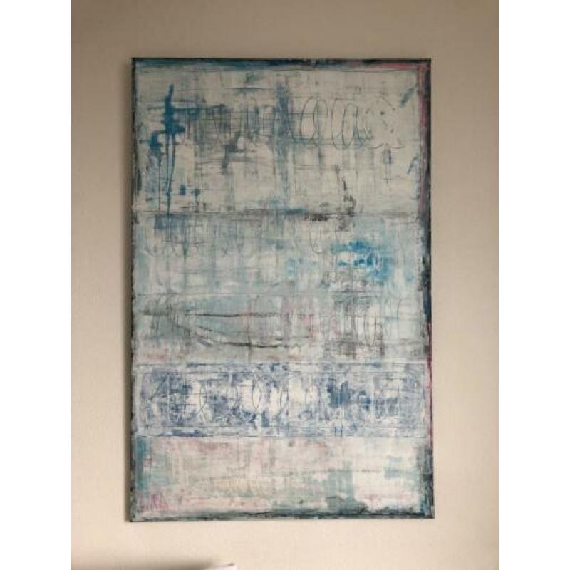 Groot abstract schilderij afmeting 115 x 75 cm