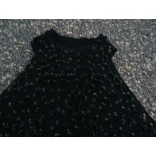 top zwart met pailletten xs