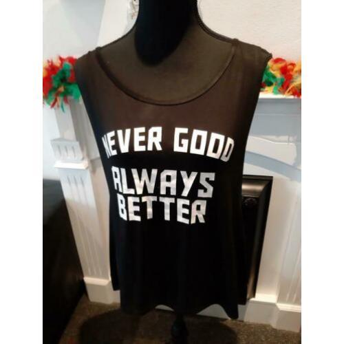 Zwarte mouwloze top coolcat maat xl