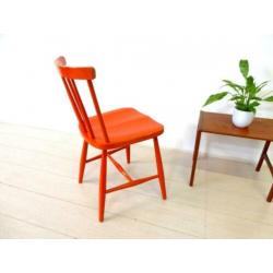 retro vintage stoel spijlenstoel eetkamerstoel jaren 60