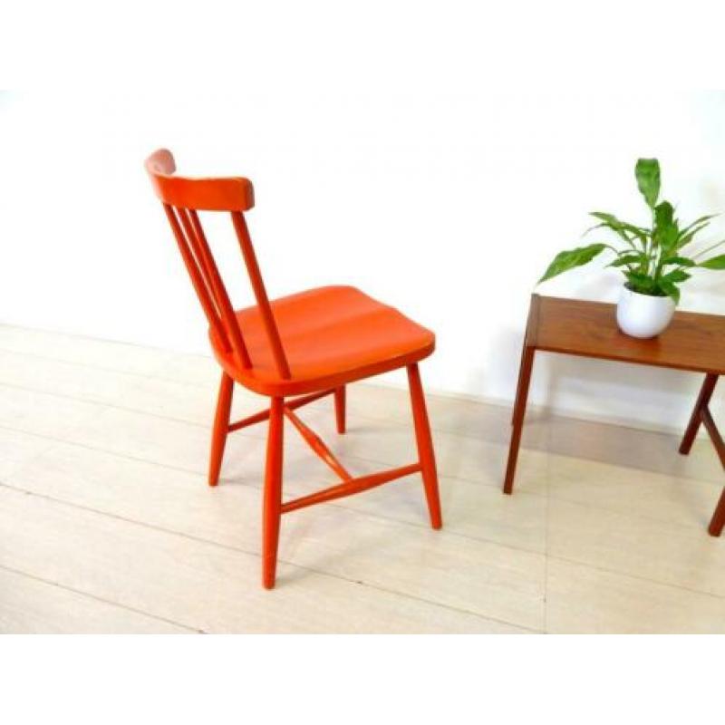 retro vintage stoel spijlenstoel eetkamerstoel jaren 60