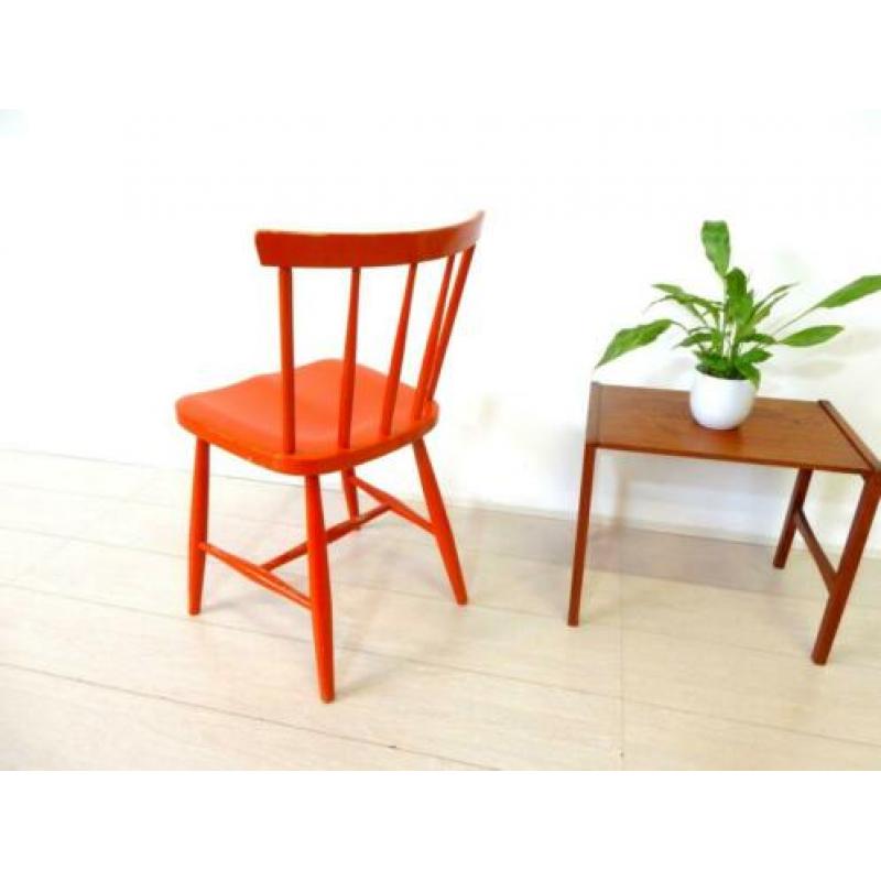 retro vintage stoel spijlenstoel eetkamerstoel jaren 60