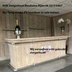 Bar Toog Tapkast op maat van echt gebruikt hout!