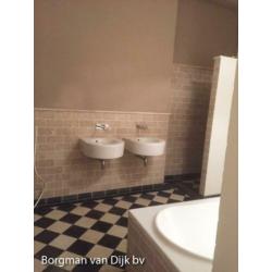 wand en vloertegels beige / zwart marmer 20x20 cm verouderd
