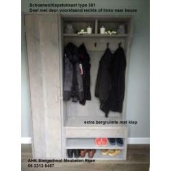 Kapstokkast Schoenenkast op maat! Geen bezorg/montage kosten