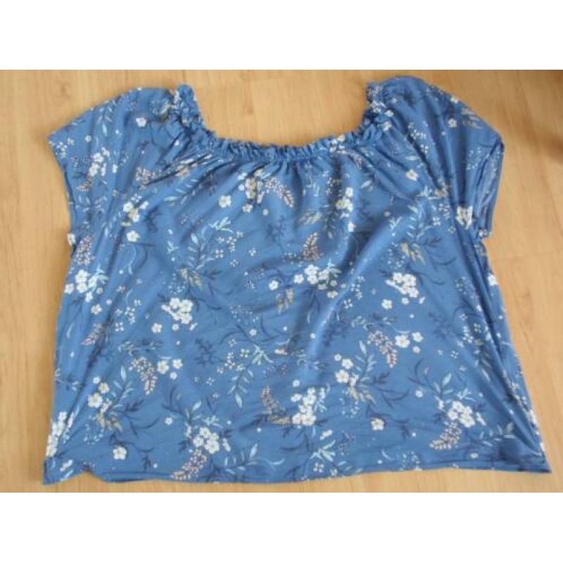 Clockhouse: Gebloemde Blouse met Carmen Hals - maat 54