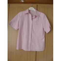 Nieuwe klassieke lila paars witte college blouse ERFO 40 M