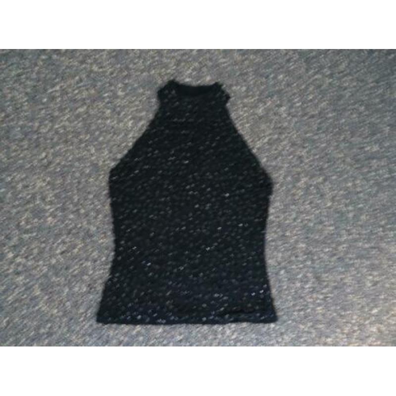 top zwart met pailletten xs