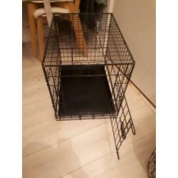 Zwarte bench, inklapbaar, hoogte 50cm breedte 60cm