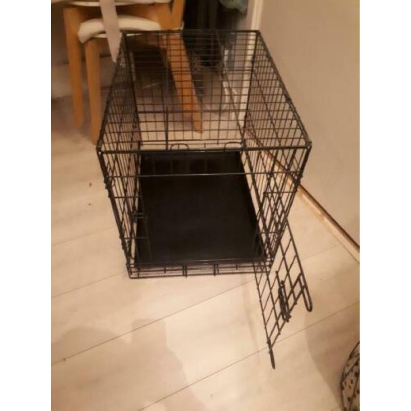 Zwarte bench, inklapbaar, hoogte 50cm breedte 60cm