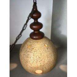 Grote aardewerk/keramieken hanglamp