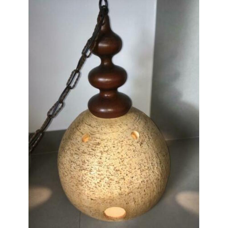 Grote aardewerk/keramieken hanglamp