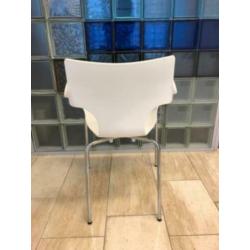 Kantinestoelen, eetkamerstoelen, vergaderstoelen, NIEUW wit