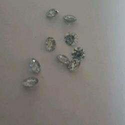 Moissanite ijsblauw 9 stuks samen 2, 90 krt