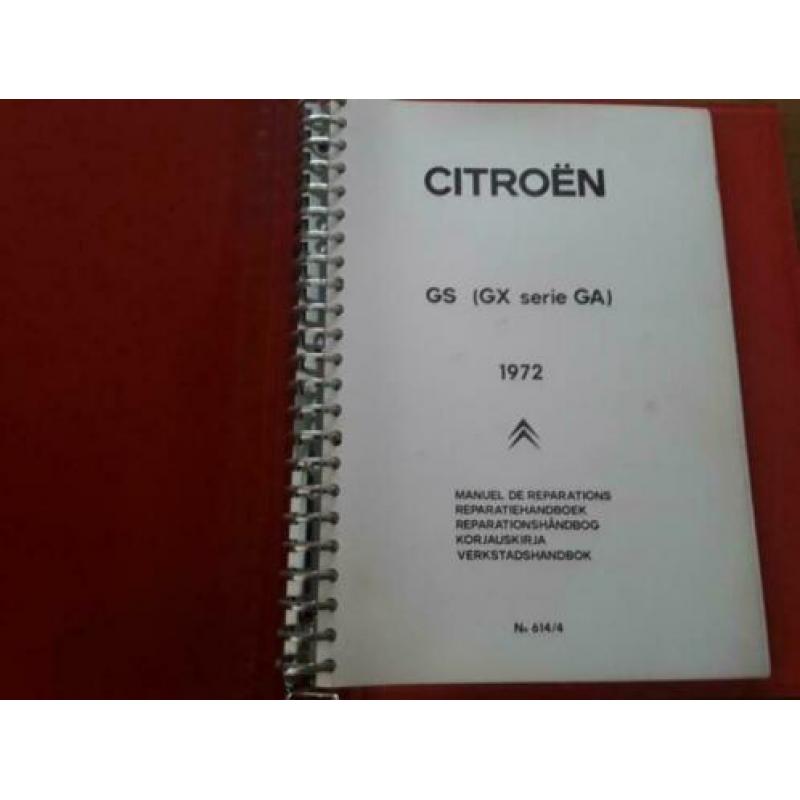 Citroën werkplaatshandboek afstelgegevens GS 1972