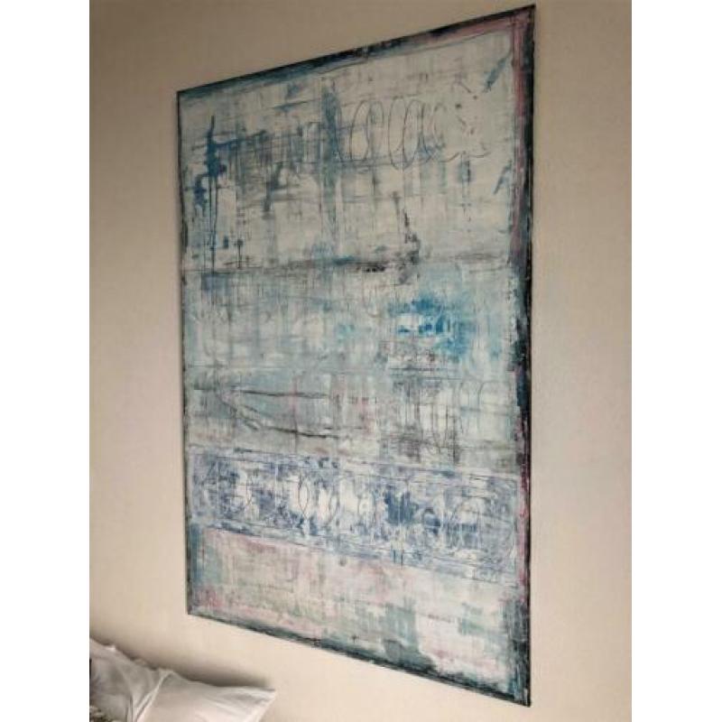 Groot abstract schilderij afmeting 115 x 75 cm
