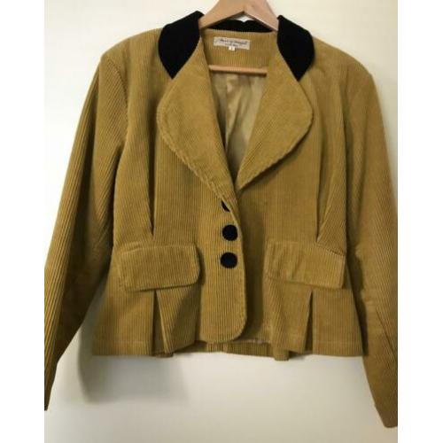 Vintage Mac&Maggie kerriegeel corduroy jasje mt 40