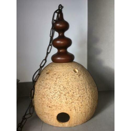 Grote aardewerk/keramieken hanglamp