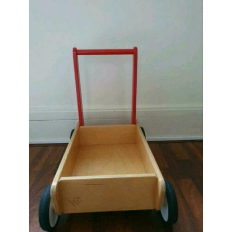 Houten loopwagen. Merk: Van Dijk Toys