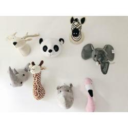Nieuw! Pluche dierenkop panda. Wanddecoratie. Kinderkamer.