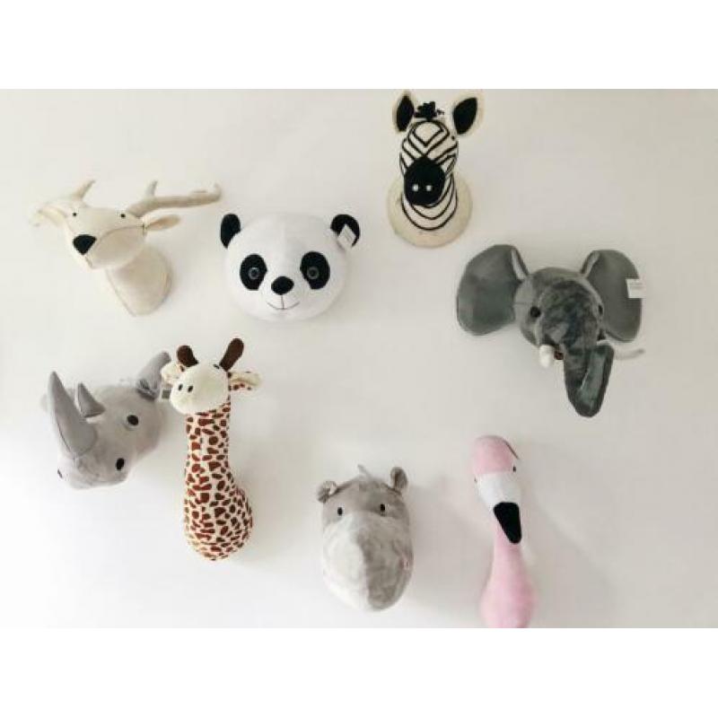 Nieuw! Pluche dierenkop panda. Wanddecoratie. Kinderkamer.