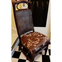 Vintage jaren 70 stevige eetkamer stoelen rotan bamboe riet