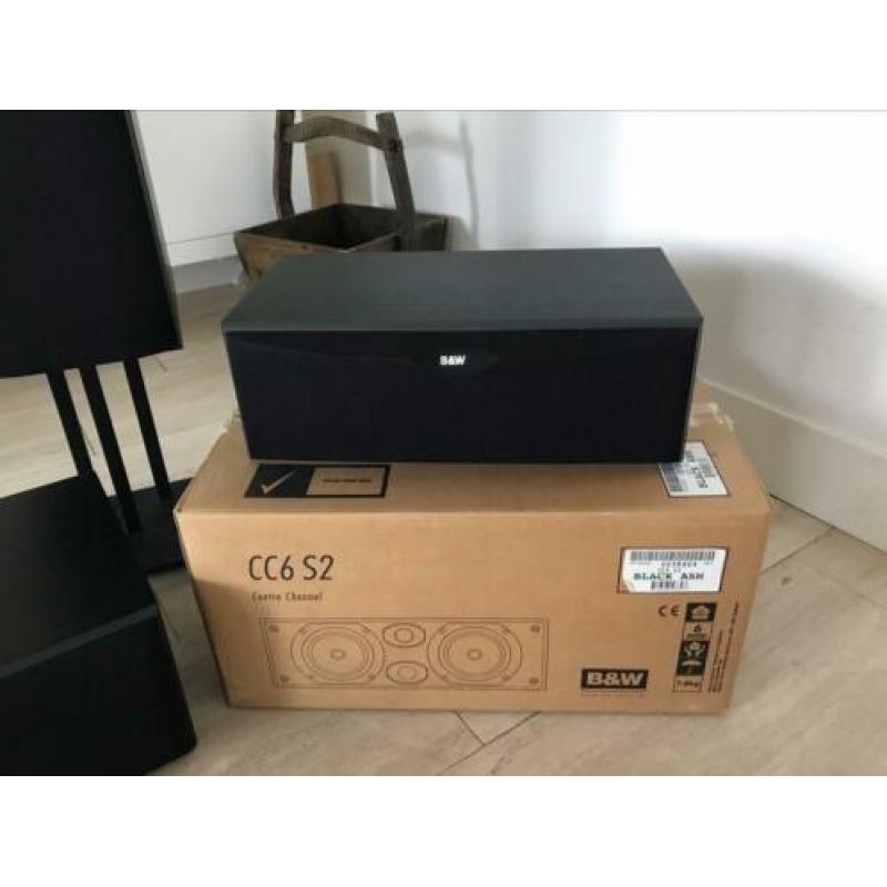 B&W DM602, LCR6, CC6 S2 speakers, zwart