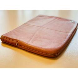 Roze leren laptophoes formaat 15 inch (bijv. MacBook Air)