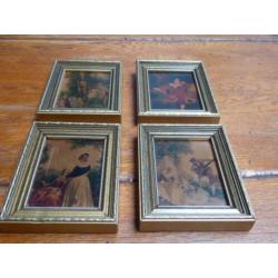 4 lieve barok schilderijtjes