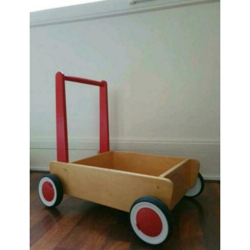 Houten loopwagen. Merk: Van Dijk Toys