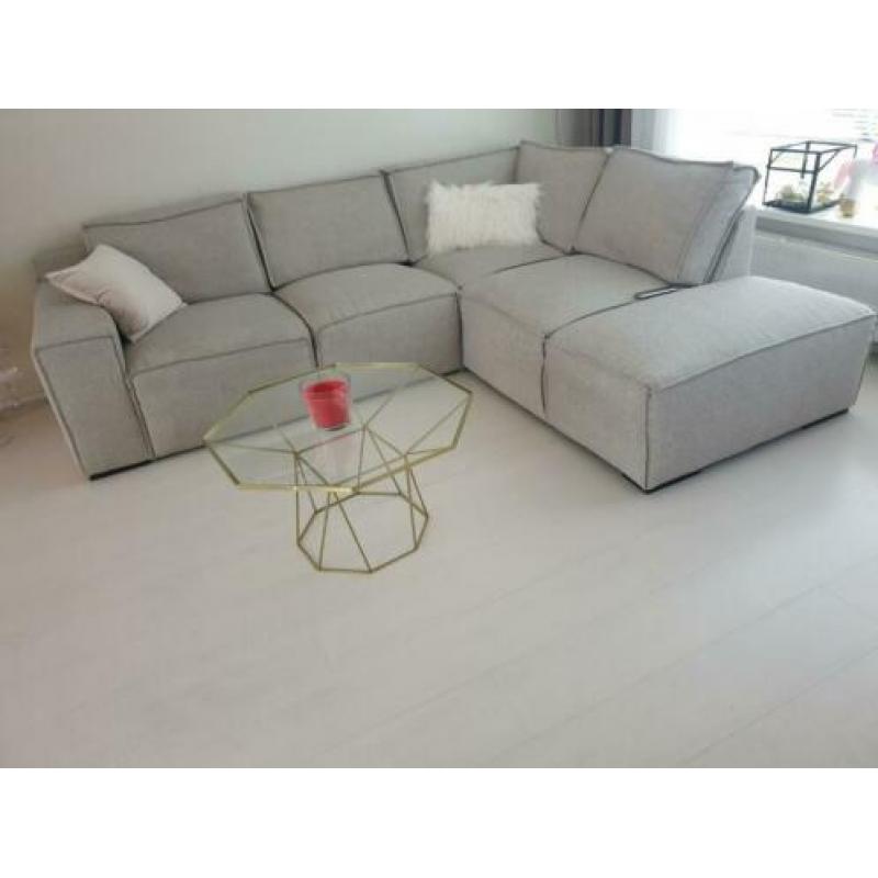 Bankstel hoekbank Woonexpress beige /wit