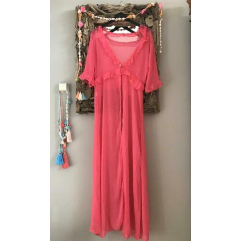 H&M blouse lange mouw bloes ?? wit met rood overhemd 42-44