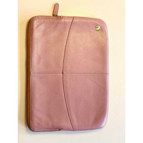 Roze leren laptophoes formaat 15 inch (bijv. MacBook Air)