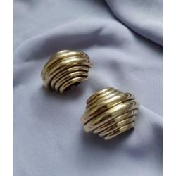 Vintage 1970 70s gouden klip oorbellen groot statement