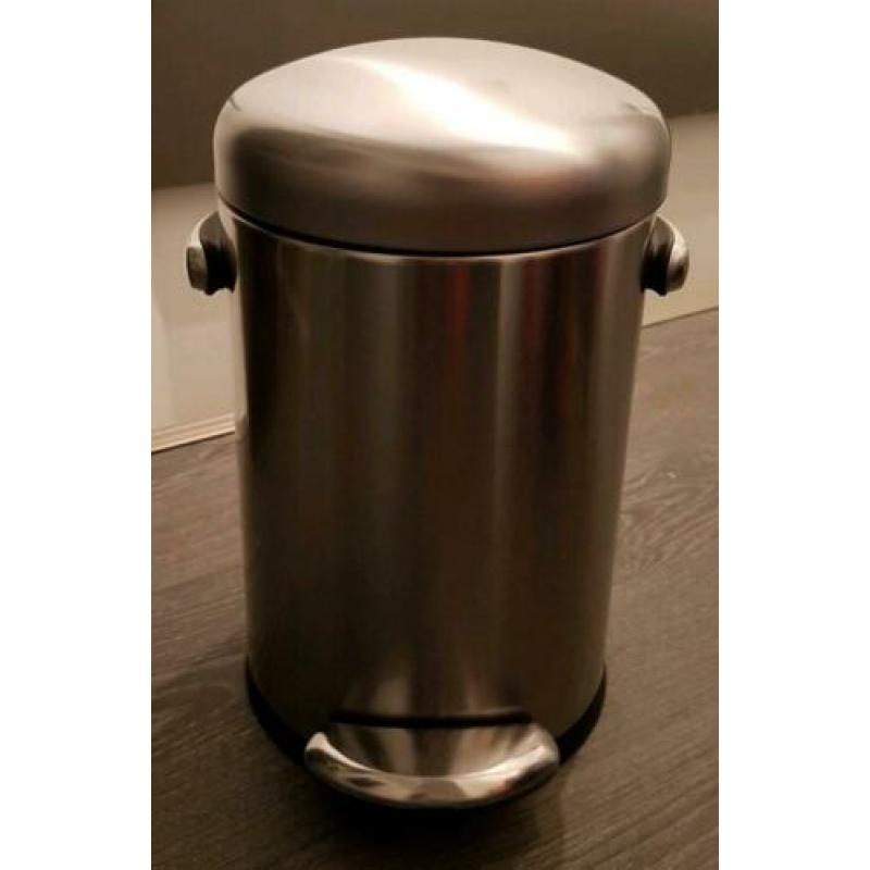 Simplehuman 4,5 liter RVS Retro pedaalemmer