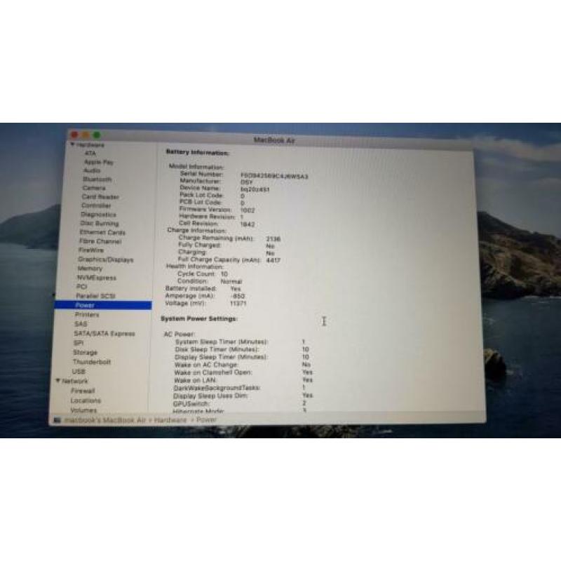macbook air retina 13 1.6 8gb 128 spacegray 9-1-2020 bon