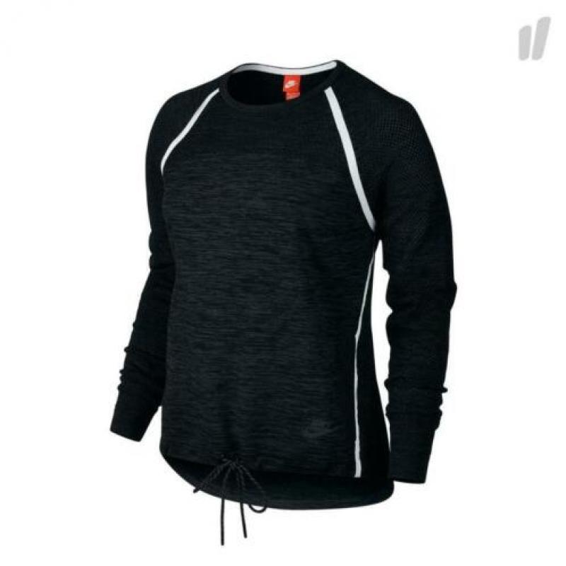 NIEUWE NIKE TECH KNIT crew trui, sweater, zwart, Mt. M