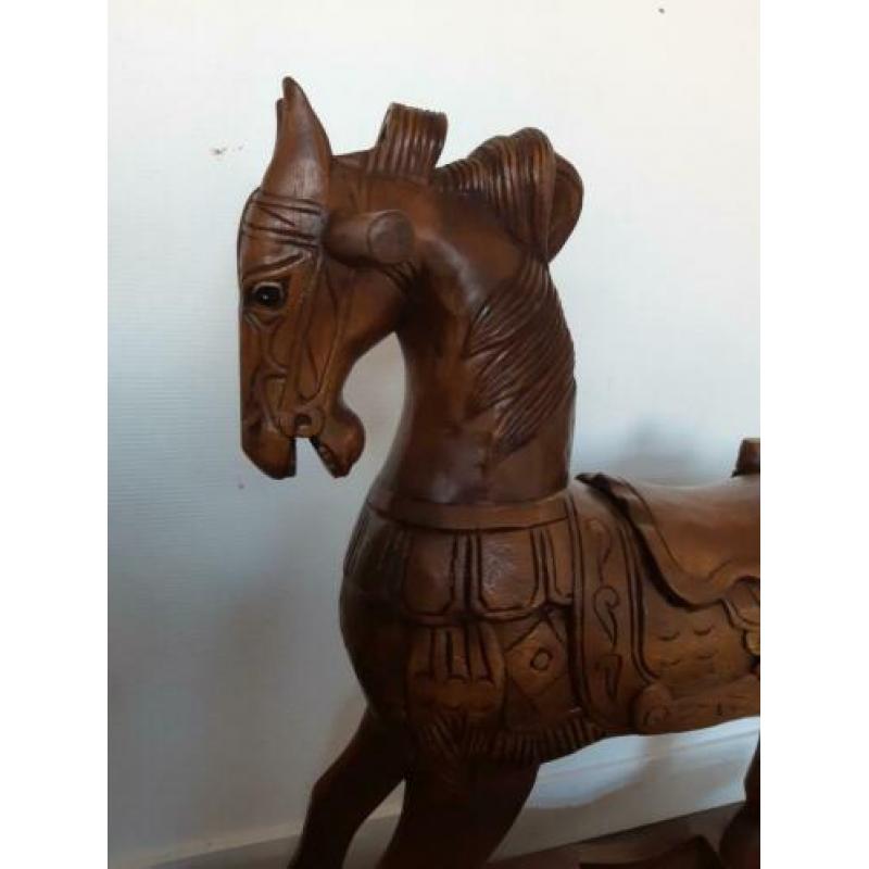 hobbelpaard nieuw 93 cm hoog massief hout eyecatcher gaaf
