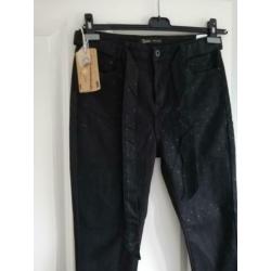 Toxic nieuwe zwarte broek met stipje, XL