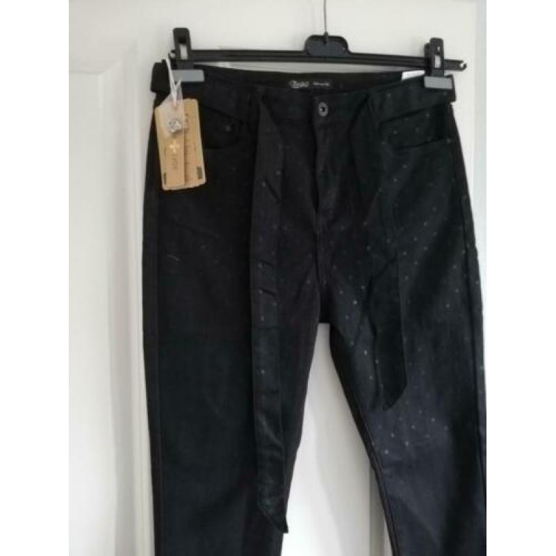 Toxic nieuwe zwarte broek met stipje, XL