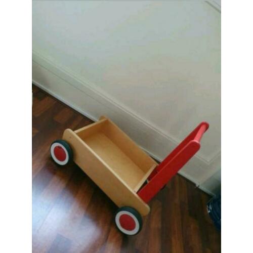 Houten loopwagen. Merk: Van Dijk Toys