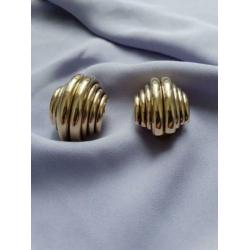 Vintage 1970 70s gouden klip oorbellen groot statement