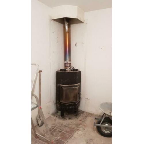 Openhaard houtkachel met ombouw